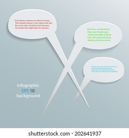 white communication bubbles on the gray background. EPS 10 vector file.