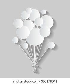white communication bubbles on the grey background. Eps 10 vector file.