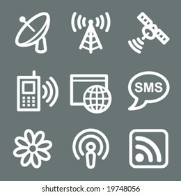 White communication web icons V2