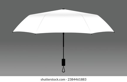 White compack small umbrella rain template on gray background, vector file.