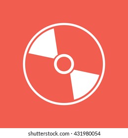 White compact disc icon vector. CD / DVD vector illustration