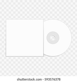 White compact disk with cover mock up template. Blank DVD and CD and envelope in realistic style. Vector illustration EPS 10.