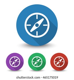 White Compass icon in different colors set