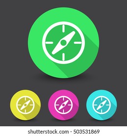 White Compass icon in different colors set