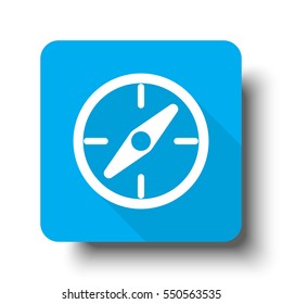 White Compass icon on blue web button