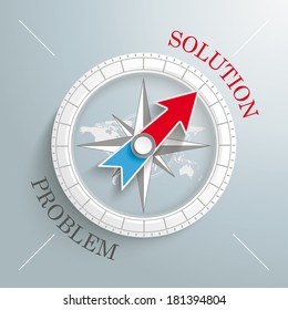 White compass on the grey background. Eps 10 vector file.
