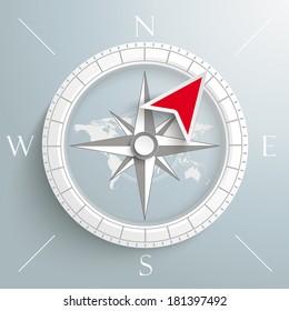 White compass on the grey background. Eps 10 vector file.