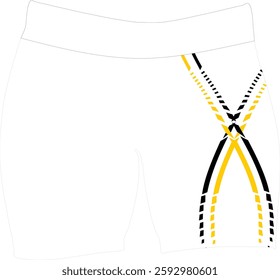 Men’s White Compression Shorts with Abstract Geometric Line Design