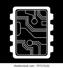 white computer CIP icon vector design