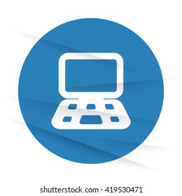 White Computer icon label on wrinkled paper