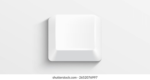 White computer key on white background. Vector illustration