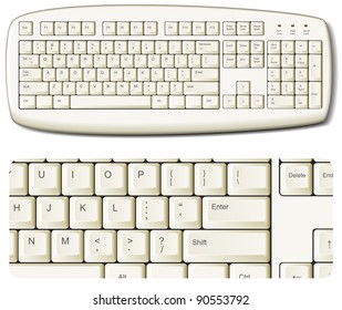White computer keyboard - EPS 8 vector icon