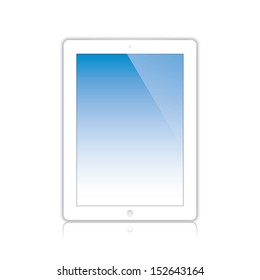 white computer tablet touchscreen. vector realistic illustration. eps10