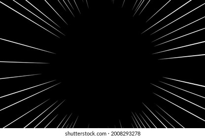 White concentration line on black background (effect line)