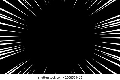 White Concentration Line On Black Background (effect Line)