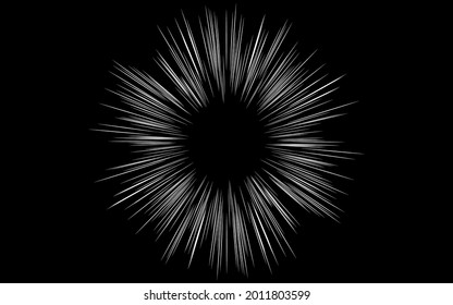 White concentration line on black background (effect line)