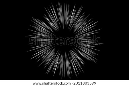 White concentration line on black background (effect line)