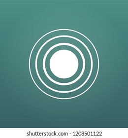 White concentric rings. Epicenter theme. Simple flat vector illustration isolated on modern background.