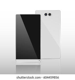 White concept Smart Phone Vector Illustration isolated on white.