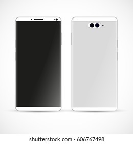 White concept Smart Phone Vector Illustration isolated on white.