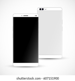 White concept Smart Phone Vector Illustration isolated on white.