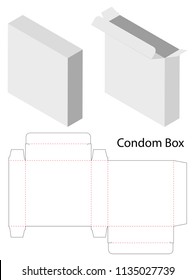 Download White Condom Box Mockup Dieline Template Stock Vector Royalty Free 1135027739