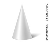 White cone with shadow. Vector illustration.