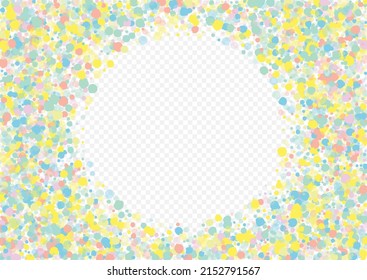White Confetti Flying Transparent Background. FallingFestive Round Wallpaper. Happy Dot Background. Color Dust Fun Invitation.