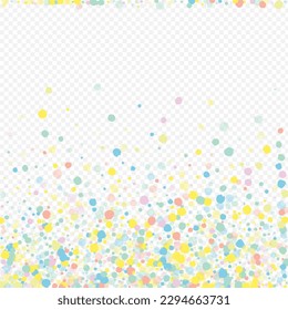 White Confetti Happy Transparent Background. Decoration Rain Postcard. Fun Shine Background. Color Dust Christmas Illustration.