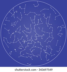 white constellation map. Vector illustration