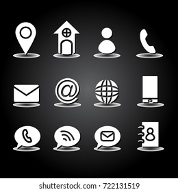 White Contact Icons