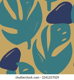 White Continuous Exotic Beautiful Foliage Element Print. Green Seamless Elegant Fresh Hawaiian Flower Vector. Bright Repeated Summer Blossom Paint Texture.