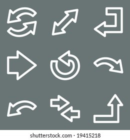 Iconos web V2 de flechas de contorno blanco