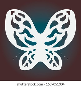 Contorsión blanca de una mariposa