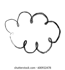 white contour clound network service icon, vector illustration design