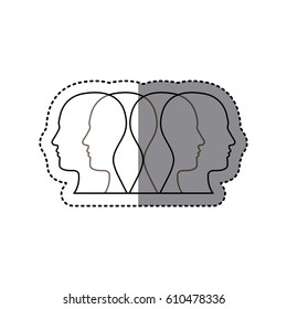 white contour humans icon, vector illustraction design image