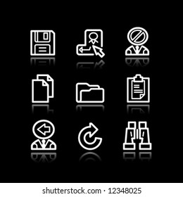 White contour web icons, set 3