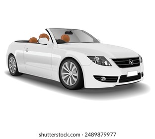 white convertible car isolated white