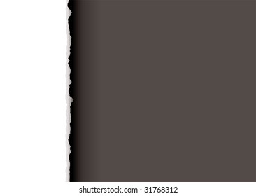 Fondo del espacio de copia blanca con borde roto y fondo abstracto gris