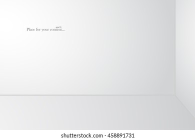 White copyspace. Vector illustration eps10. Similar to 3d room.
