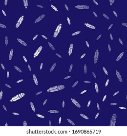 White Corn icon isolated seamless pattern on blue background.  Vector Illustration
