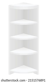 White corner rack shelves. vector illustration