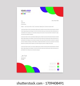 White corporate identity template design with color square pattern. Business stationery