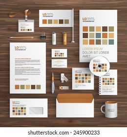 White corporate identity template design with square geometric elements. Business stationery