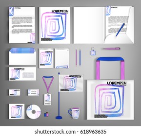 White corporate identity template design with abstract element  Modern abstract business set stationery. 