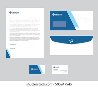 White  corporate stationery template design with elements