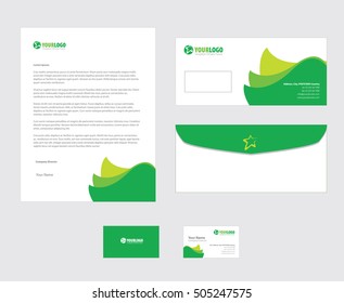 White  corporate stationery template design with elements