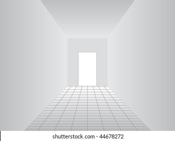 white corridor vector