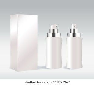 White cosmetic container for face cream, gel, serum or foundation