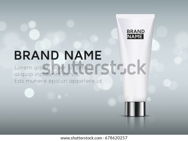 Download White Cosmetic Tube Mockup On Gray Stock Vector Royalty Free 678620257 Yellowimages Mockups